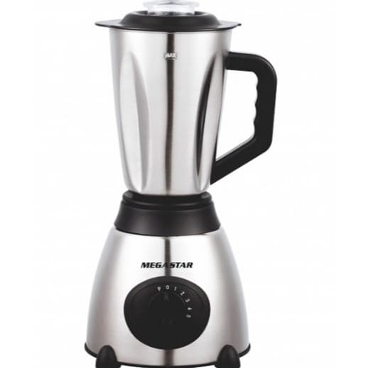 Liquidificador Megastar KC1988C com 1.5 Litros / 5 Velocidades + Pulsar / 500W / 220V ~ 50/ 60HZ - Prata/ Preto