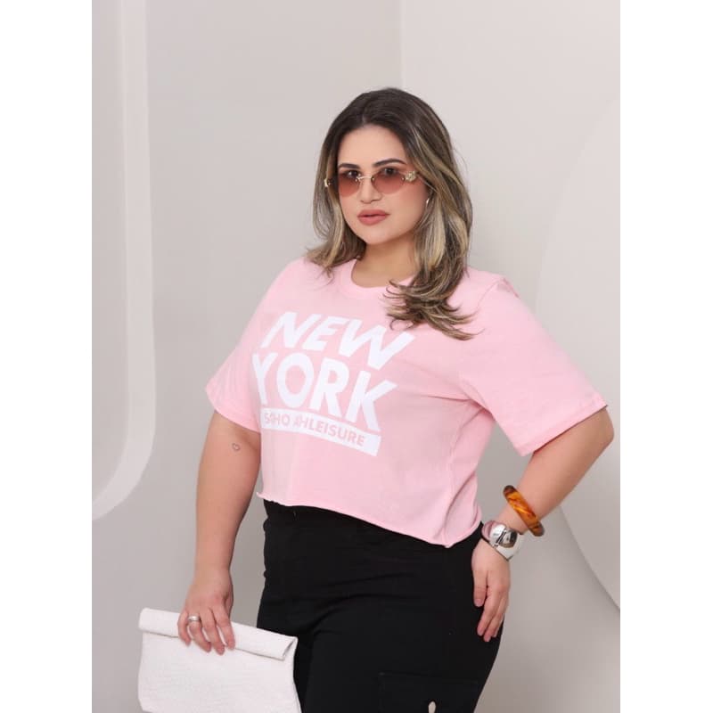 Cropped Over Size Plus Size Estampado
