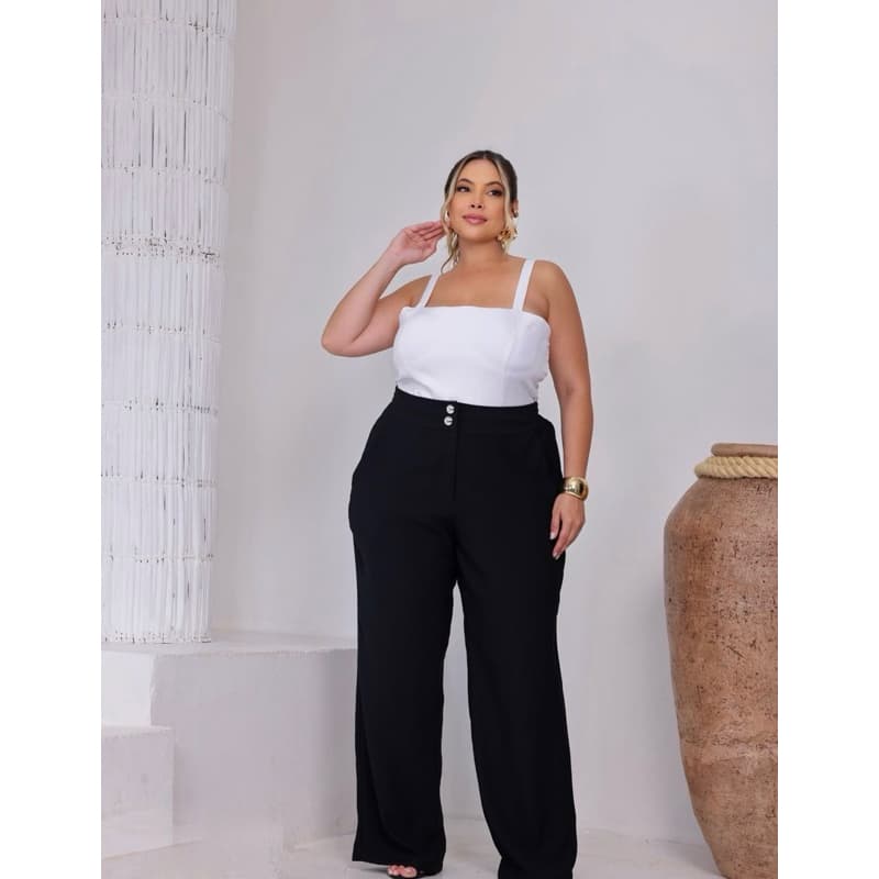 Calça Alfaiataria Plus Size com elástico