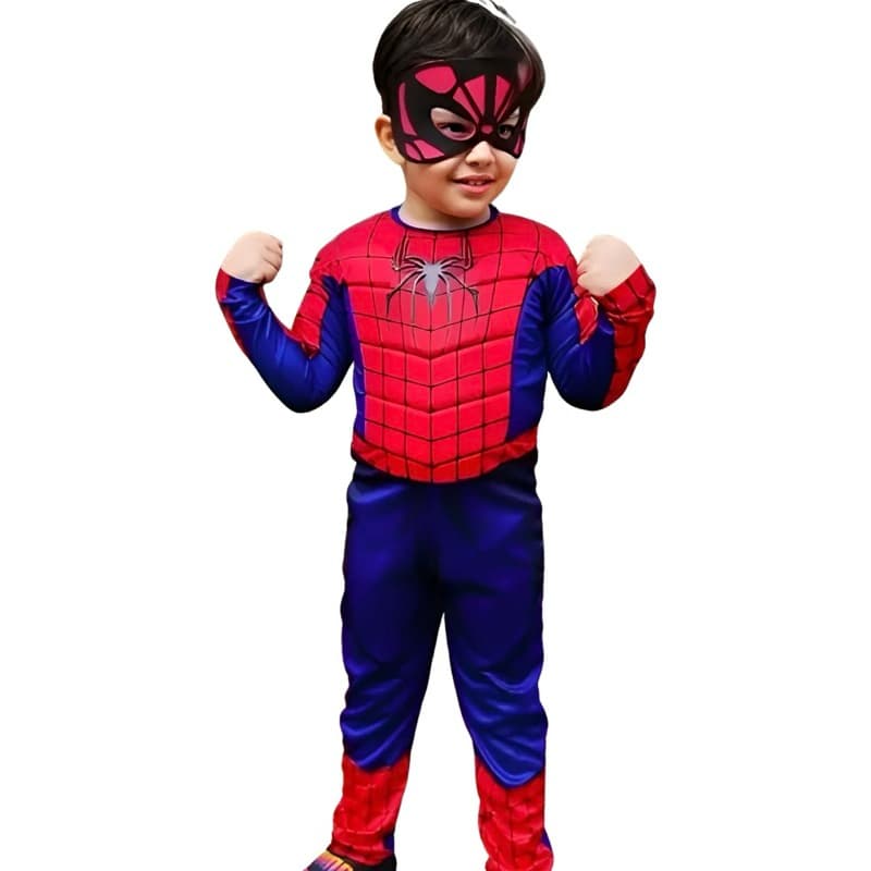 Fantasia Infantil Homem Aranha com Enchimento com máscara EVA.
