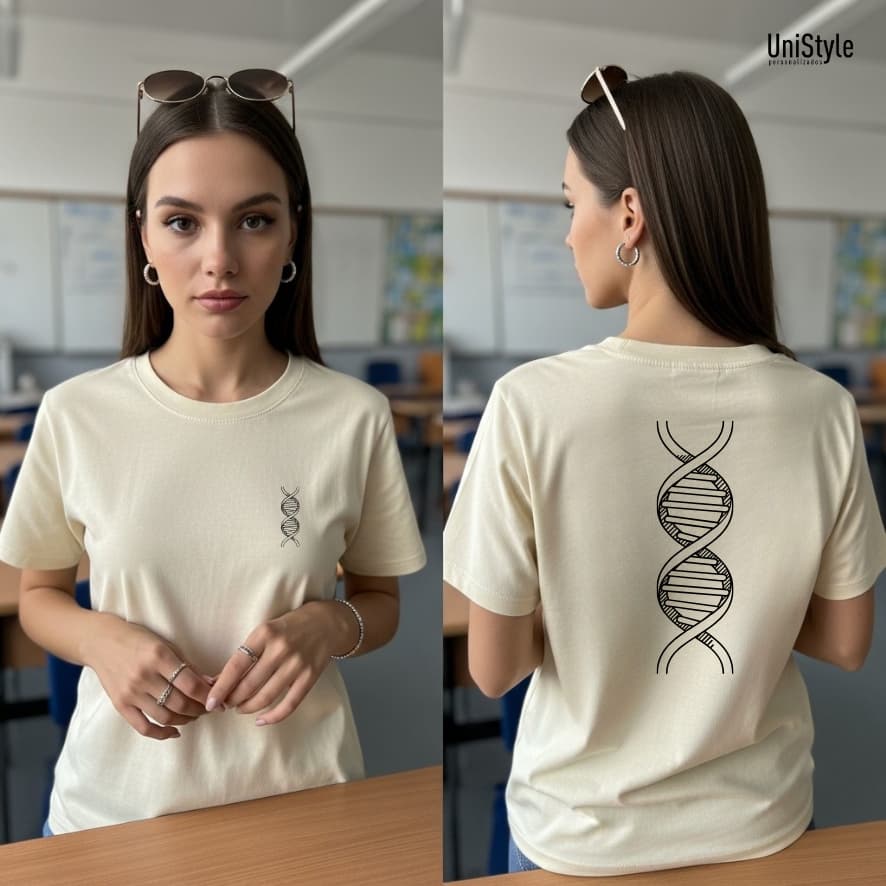 Camisa Unissex Biomedicina Gola Careca Duo Side Profissões em Malha 100% algodão