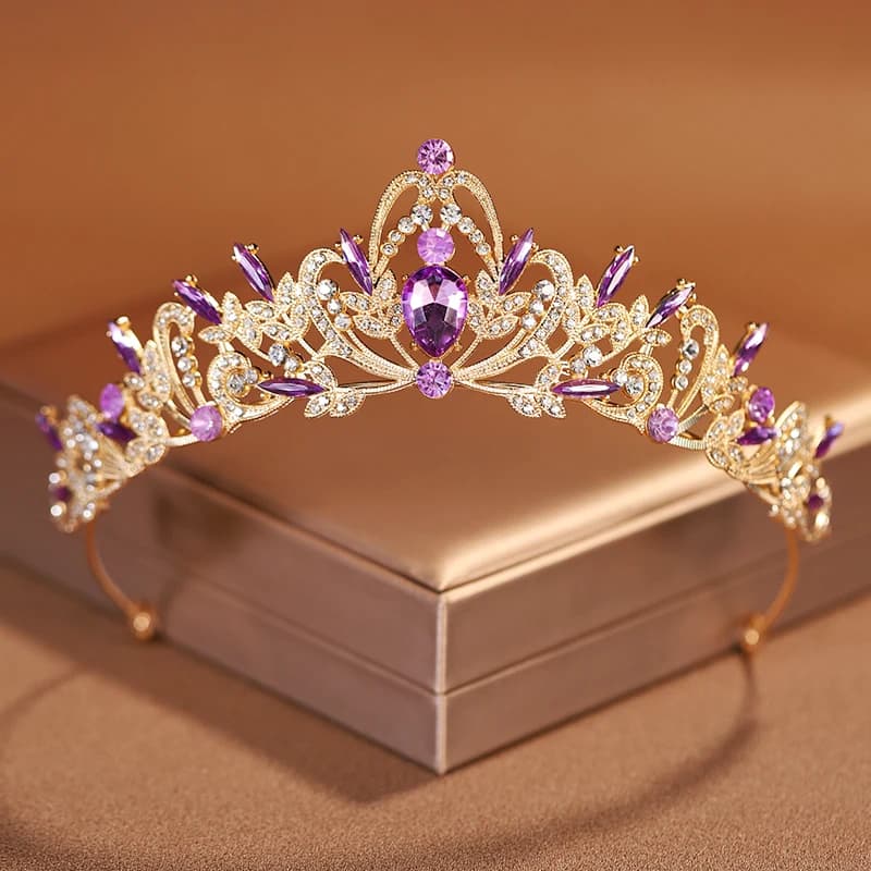 Tiara Coroa Noiva Princesa Debutante Cristal Strass Acessório De Cabelo Casamento, Rainha Coroa Festa Aniversario Luxo