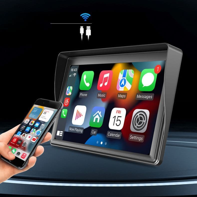 Display Automotivo 7 HD Portátil com Espelhamento CarPlay Android Auto