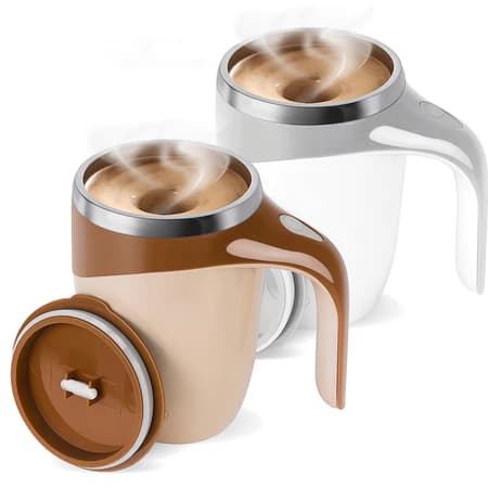 Caneca Térmica Elétrica com Misturador Magnético–Mixer para Café, Shake e Bebidas 380ml Recarregável