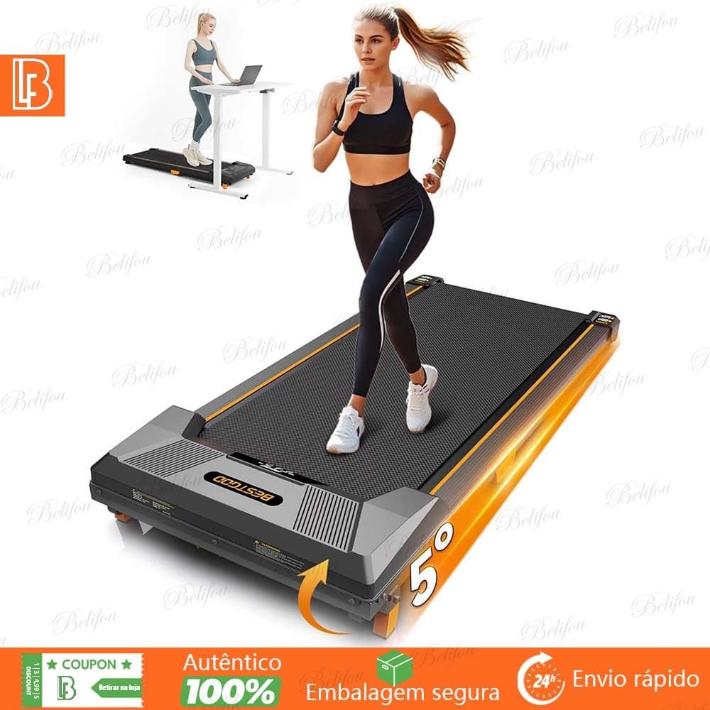 Esteira Caminhador Elétrico Fitness Silencioso Portátil Com Tela Digital Controle Remoto Para Uso Residencial