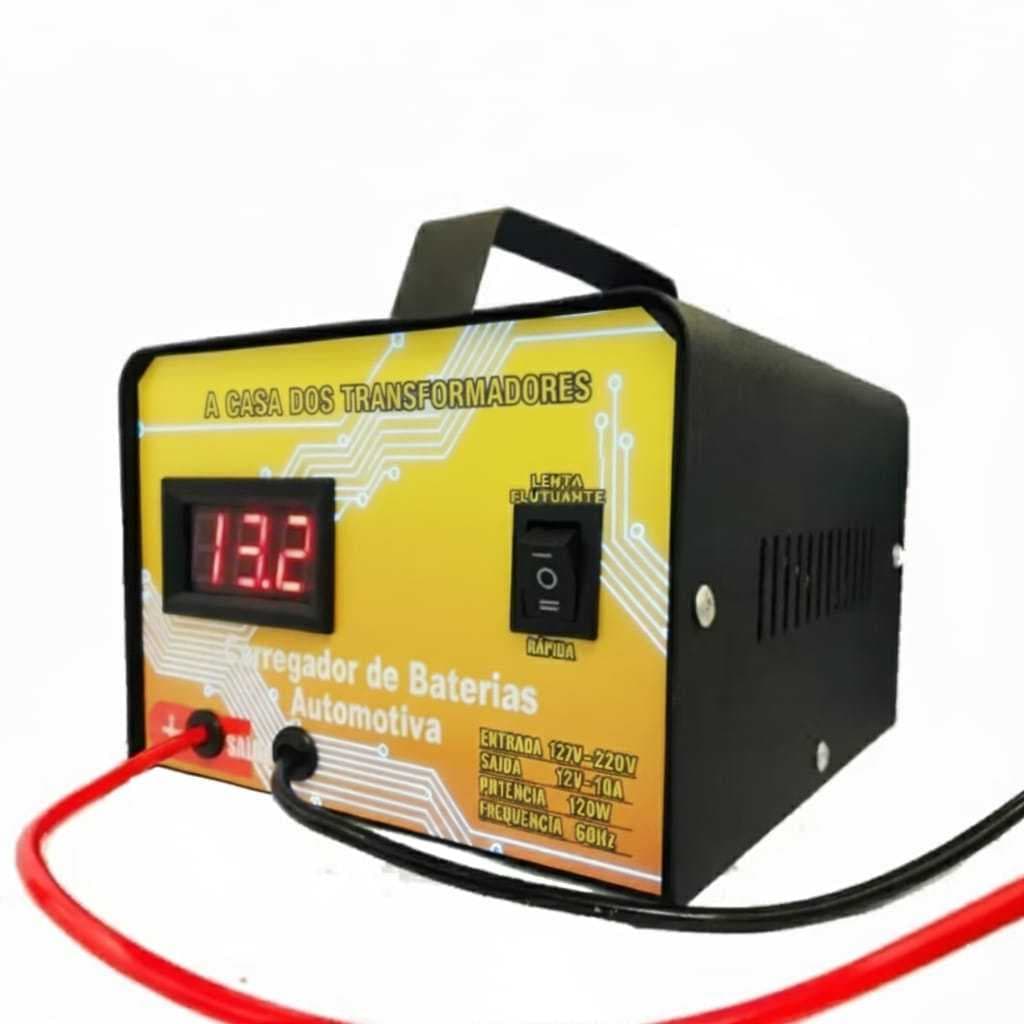 Carregador De Bateria VOLT.  12v Carro Moto Caminhão Náutica até 300 amperes CBV 20ah