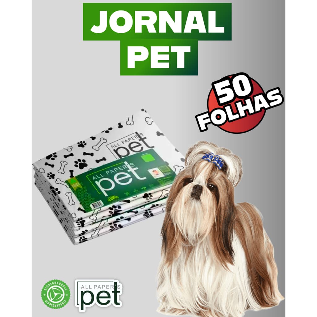 Jornal Papel Pet Limpo 2KGTapete Pet Biodegradável FOLHAS GRANDES 64 ×58 All Papers Pet