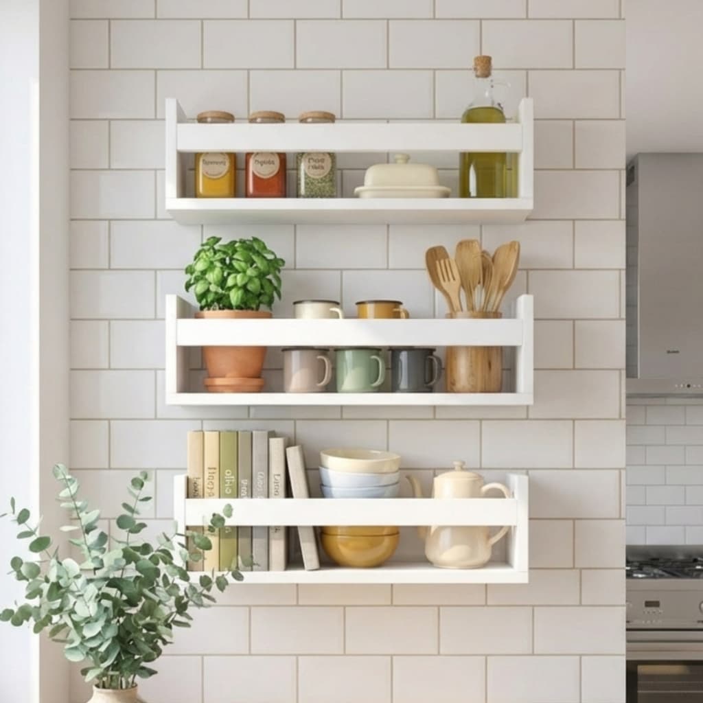 Prateleiras MDF Branco 50cm  Decoração  Cozinha Quarto Banheiro Sala Envio Montado