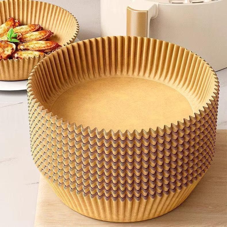 50 Forma Descartável De Airfryer Papel Antiaderente Redondo Cozimento Protetor Forro Tapete