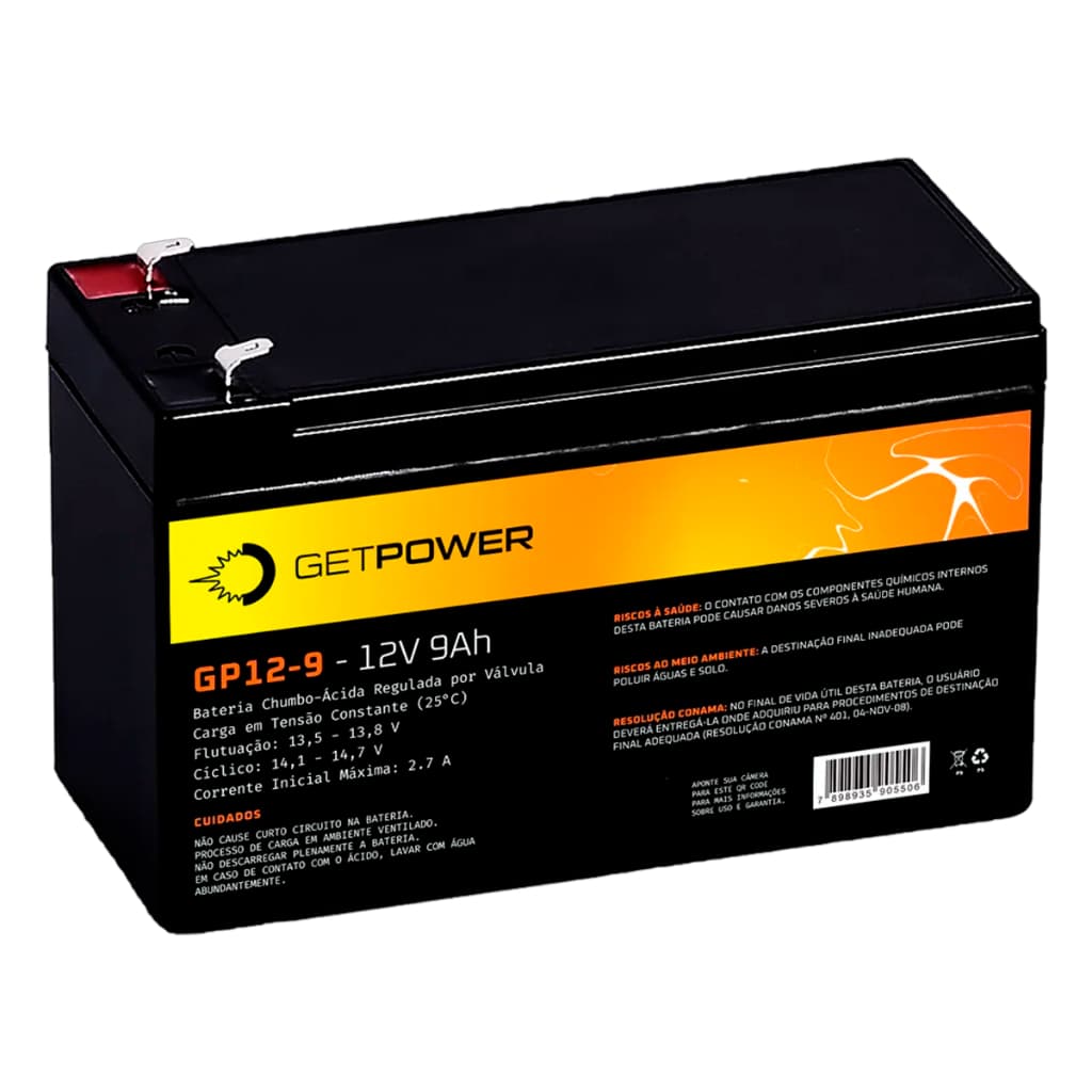 Bateria Selada 12V 9ah GetPower - VRLA ( AGM )
