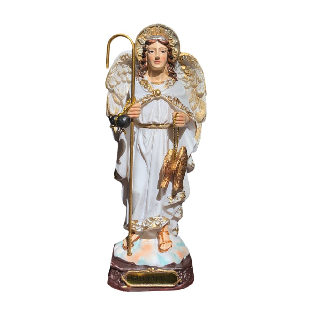 IMAGEM DE RESINA IMPORTADA SÃO RAFAEL ARCANJO 30CM