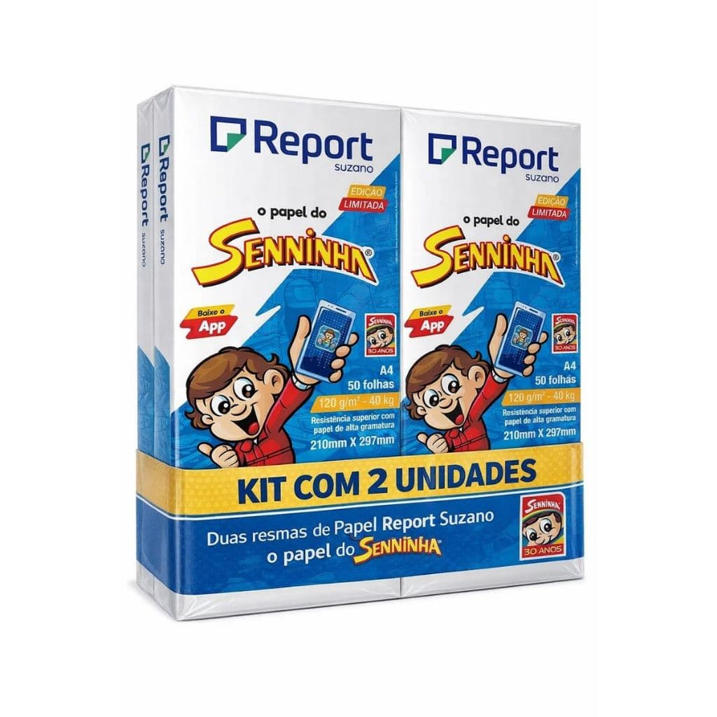 KIT PAPEL SULFITE REPORT SENNINHA 40KG A4 PCT 50FLS 120GR