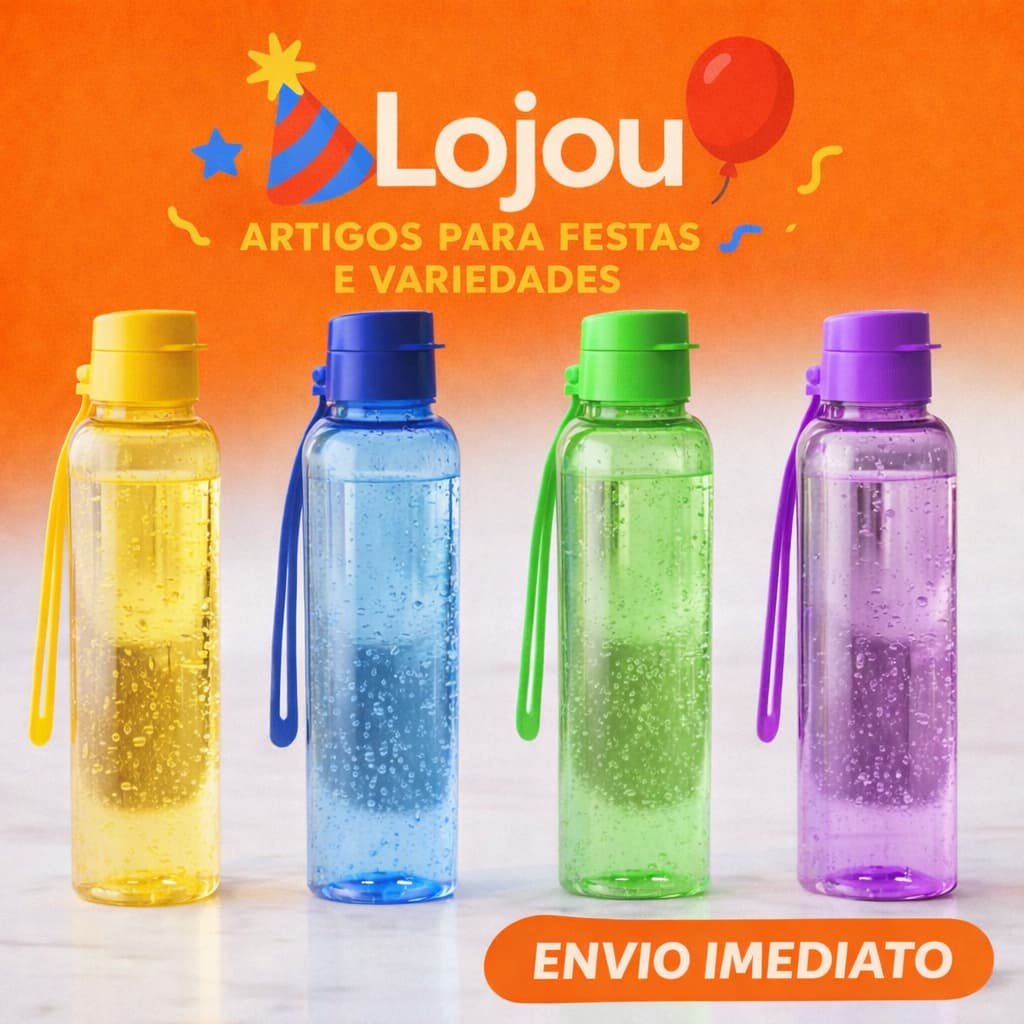 Kit 10 Garrafas Squeeze Slim 500mL – Uso Diário na Academia ou Escola
