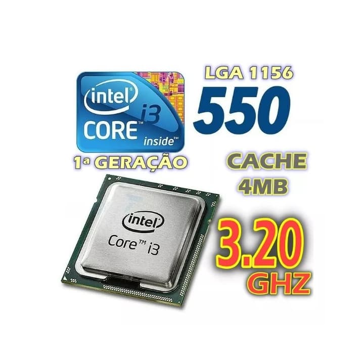 Processador Intel Core i3-550 3.20GHz 1ª Geração LGA1156 4MB Cache Usado 100% funcional