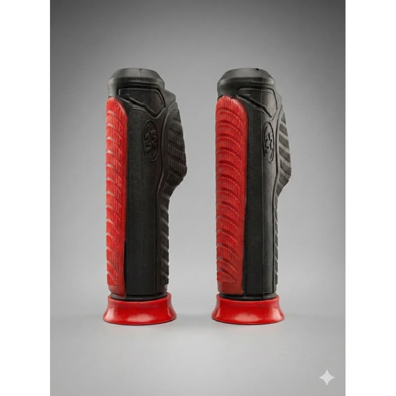Manopla moto ergonômica universal  Bi color nas cores preta com vermelha e toda preta – conforto e estilo para sua moto