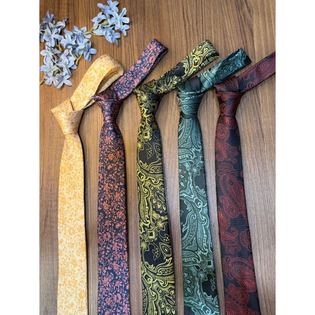Gravata Premium Estampada kashmir – Design Exclusivo com Cores Variadas