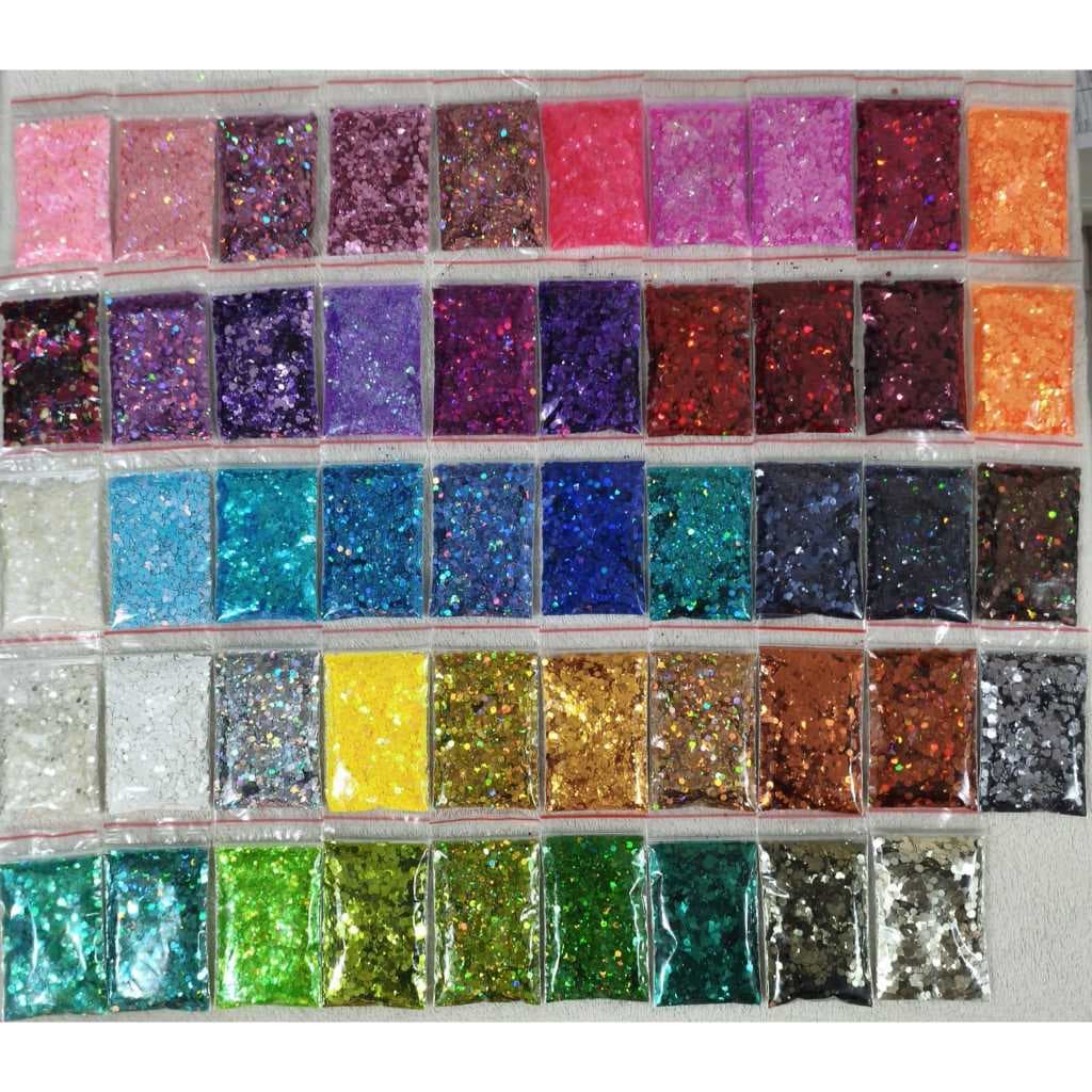 Kit Glitter Holográfico para Resina / Unhas e Trabalhos com Arte / Saquinhos de 10g