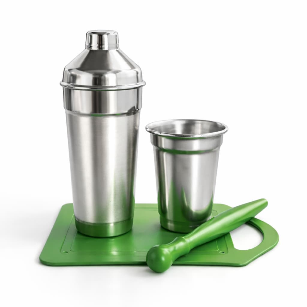 Kit Coqueteleira Alumínio 500ml Socador Tabua Caipirinha Coqueteis Drinks Bebidas Barman Bar