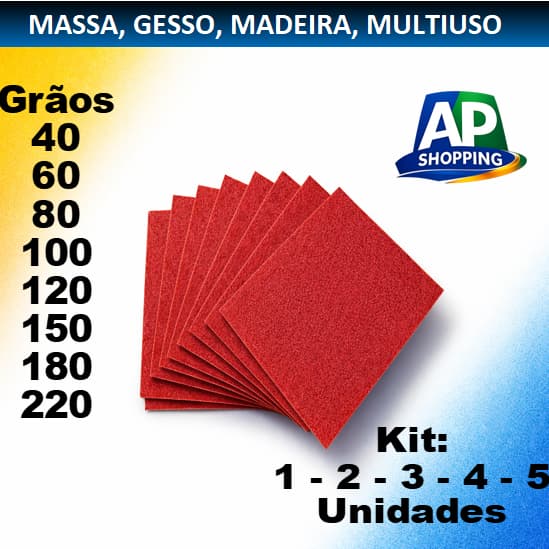 Lixa Massa Para Parede Reboco Gesso Grão 50 a 220 Acabamento Profissional