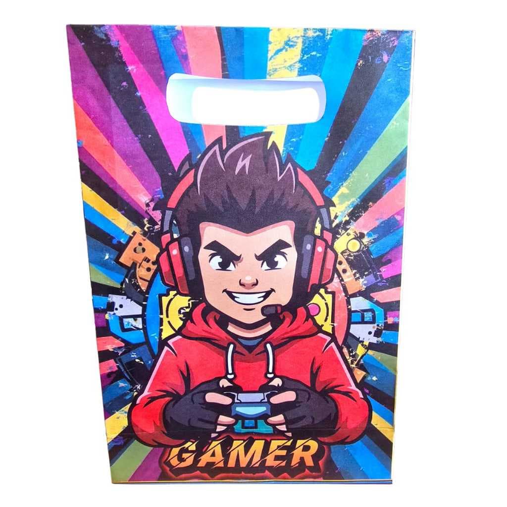10 Sacolas Surpresa Festa Aniversário Game
