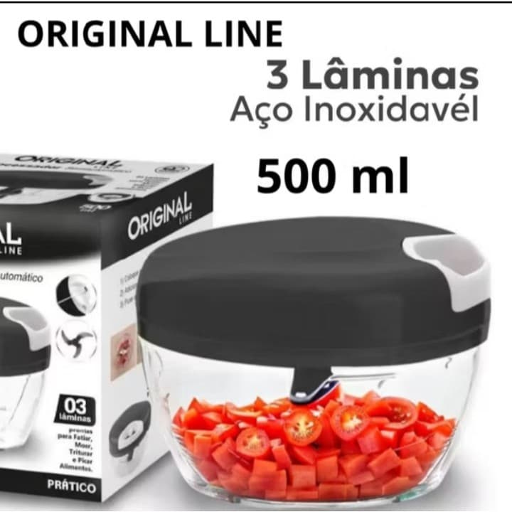 Processador de alimentos, triturador 3 laminas 500ml Manual