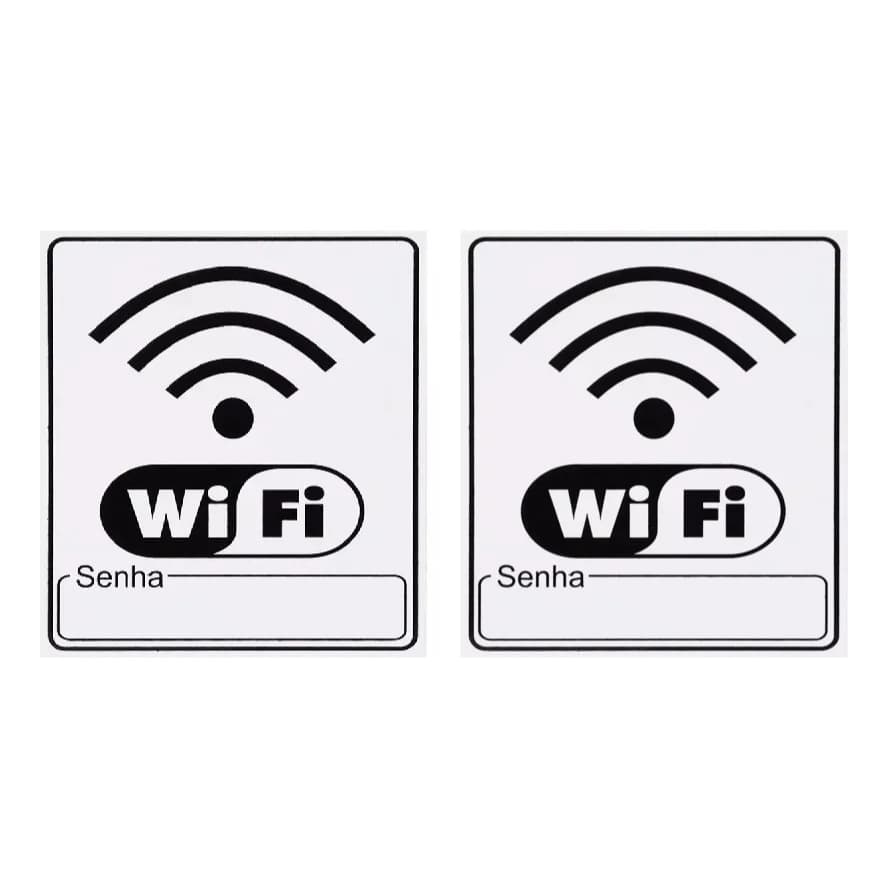 2 Placa Sinalização Zona De Wifi Campo Para Preencher Senha