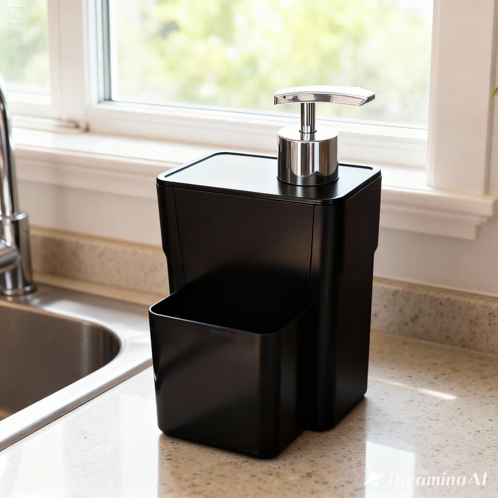 Dispenser Detergente 750ml Com Suporte Para Bucha