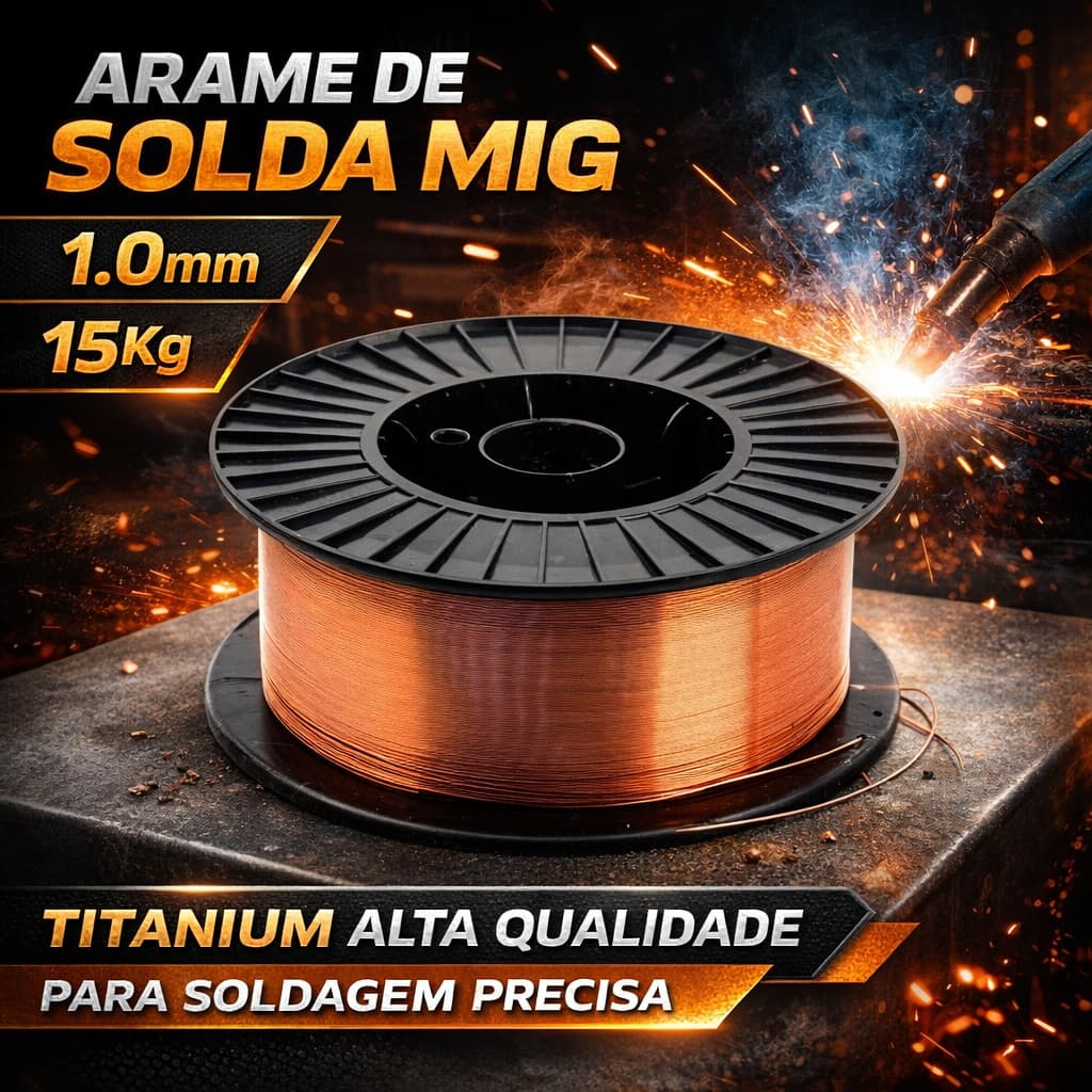 Arame de Solda MIG 1.0mm 15Kg Titanium Alta Qualidade para Soldagem Precisa
