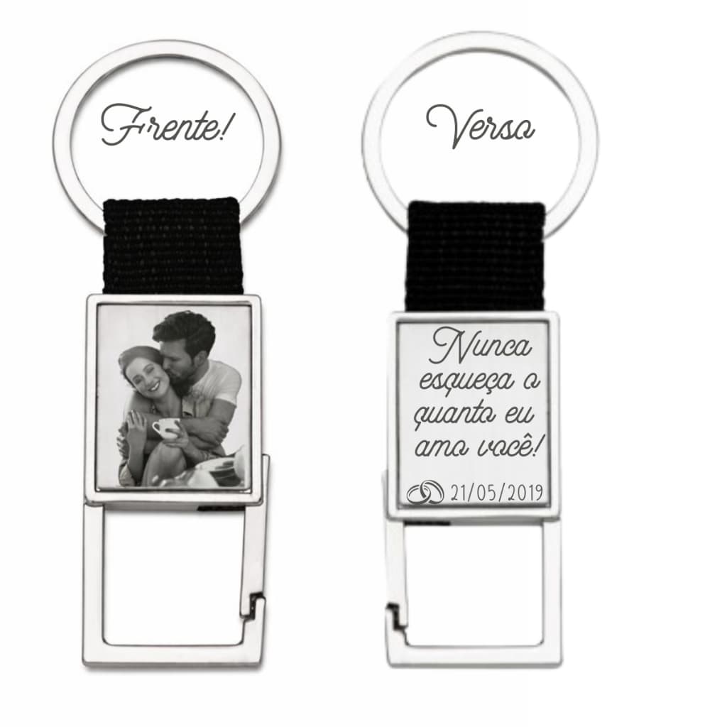 Chaveiro Personalizado com Foto e Frase Gravado a Laser em Aço Presente Pai Mãe Amigo Namorado Filho