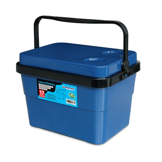 Cooler Caixa Térmica 17 Litros Com Trava E Alça Azul