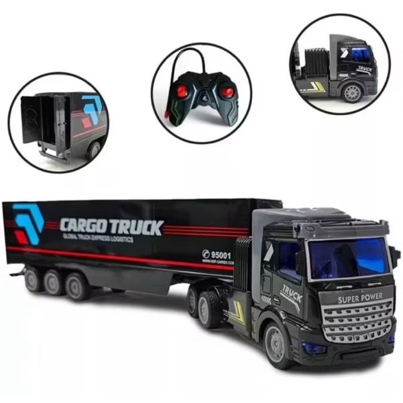 Caminhão Carreta Baú Controle Remoto Recarregável Brinquedos de Menino