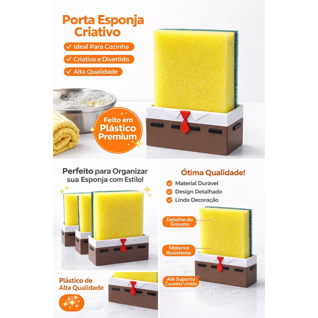 Porta esponja cozinha e banheiro Esponja Divertido criativo