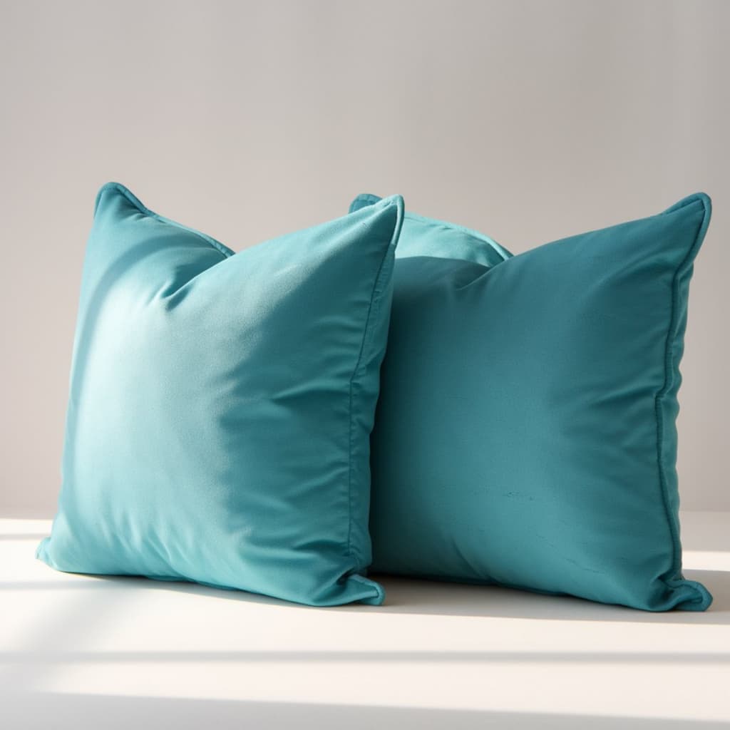 Kit 01-04 Capas De Almofadas Azul Turquesa Tecido Suede Liso Decorativa Zíper Invisível Sofá Sala