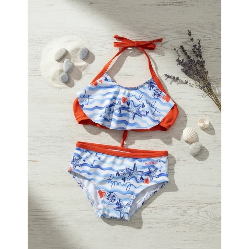 Biquíni De Amarrar Com Baba Infantil Proteção Uv 50+ Marlan