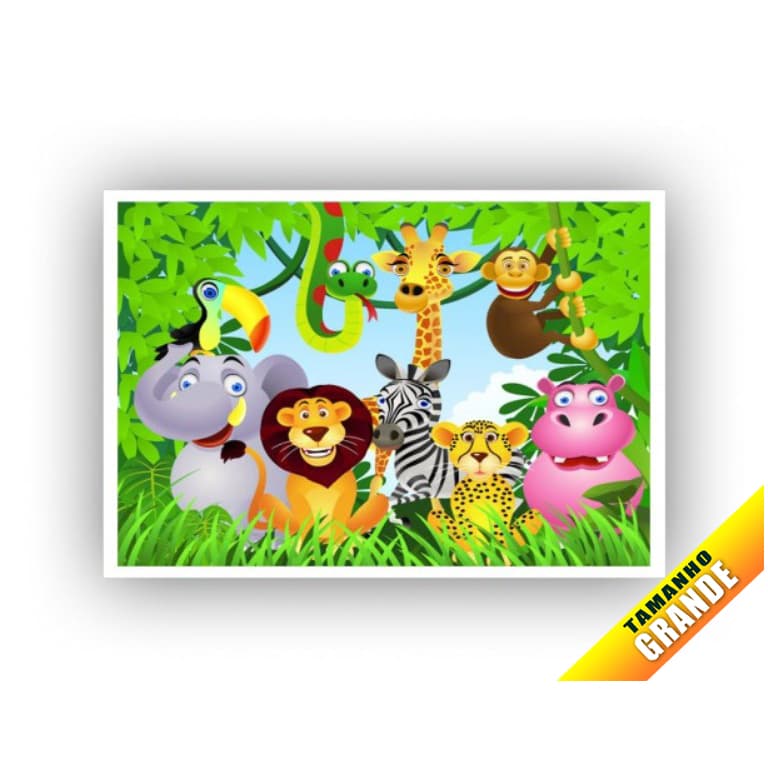 Floresta Papel Arroz Safari para Bolo Grande 30x40cm de 7kg