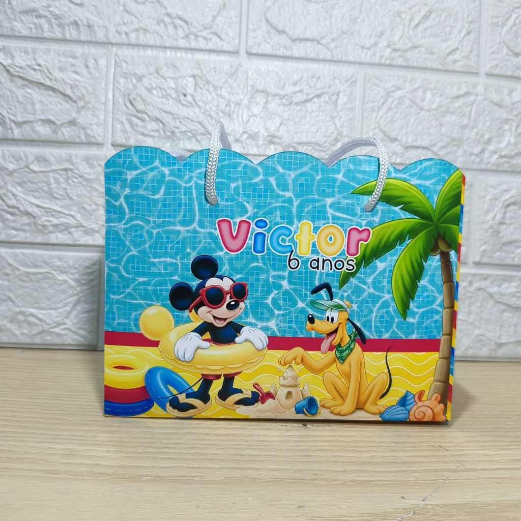 PEGUE E MONTE SacolinhaMICKEY POOL PARTY DO MICKEY Personalizada para Festa Lembrancinhas