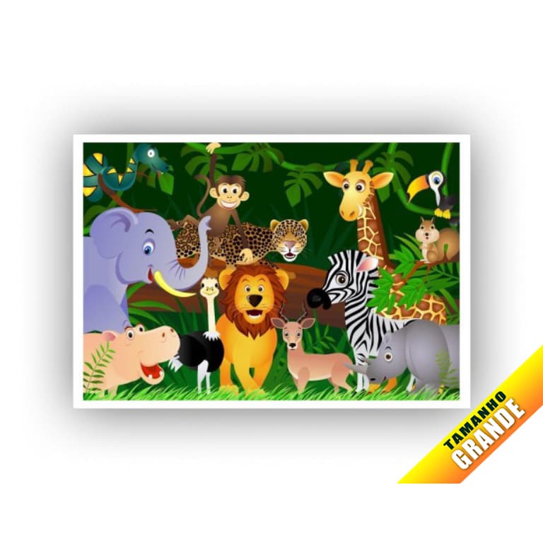 Floresta Safari Papel Arroz para bolo Grande 30x40cm de 7kg