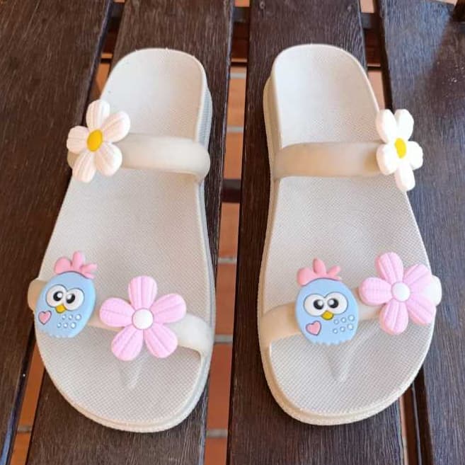 Birken R Sandália Rasteirinha Feminina para Adolescentes – Flores e PiuPiu em Tons Pastéis, Confortável, Macia e Fofa