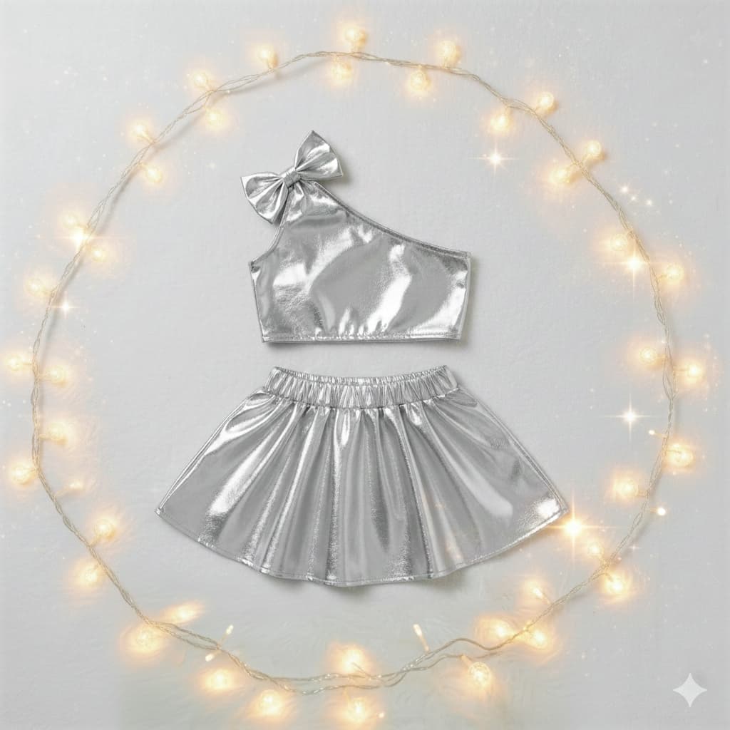 Conjunto Infantil  Top Lateral + Saia Festiva KIDS