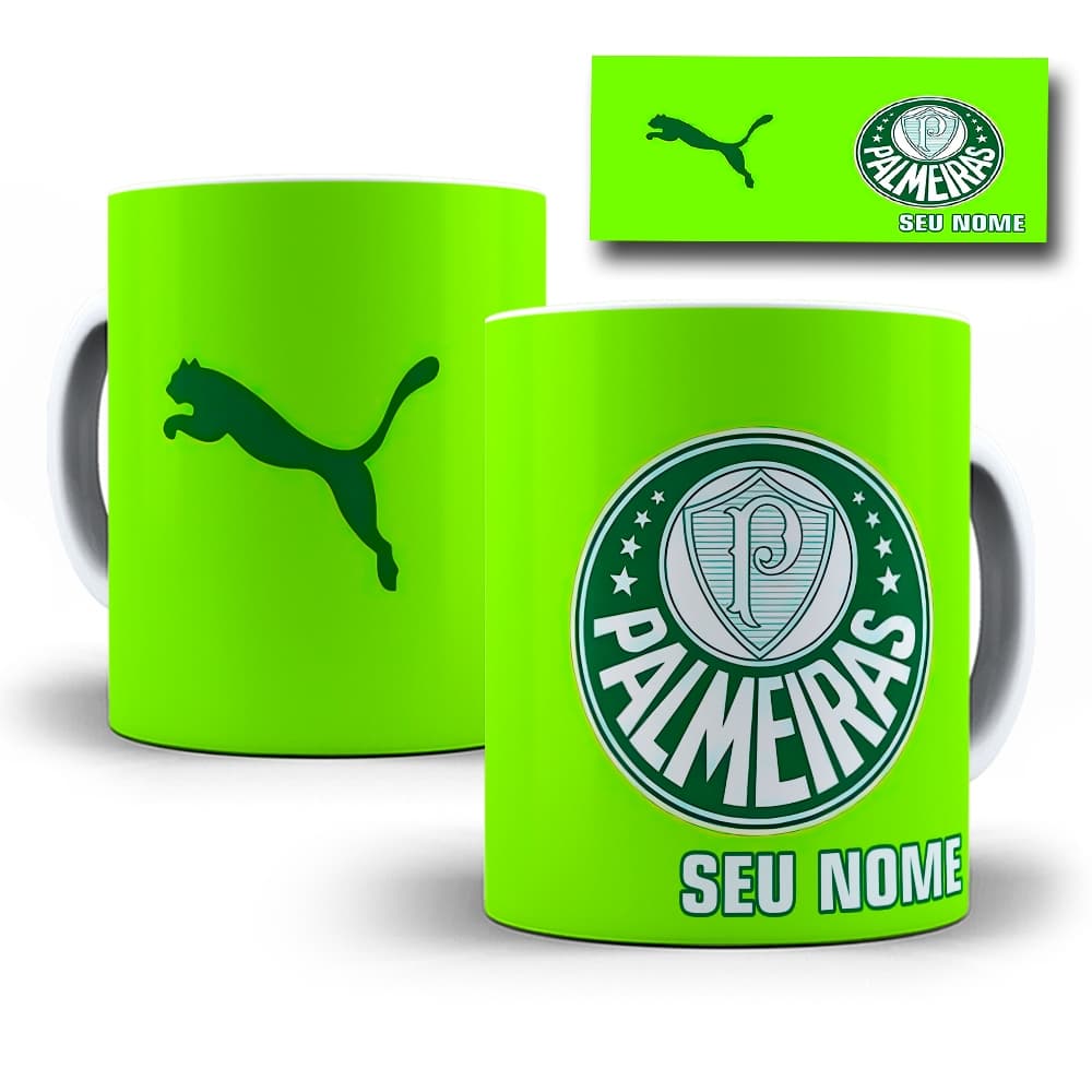 Caneca Palmeiras Personalizada de Porcelana Com Seu Nome