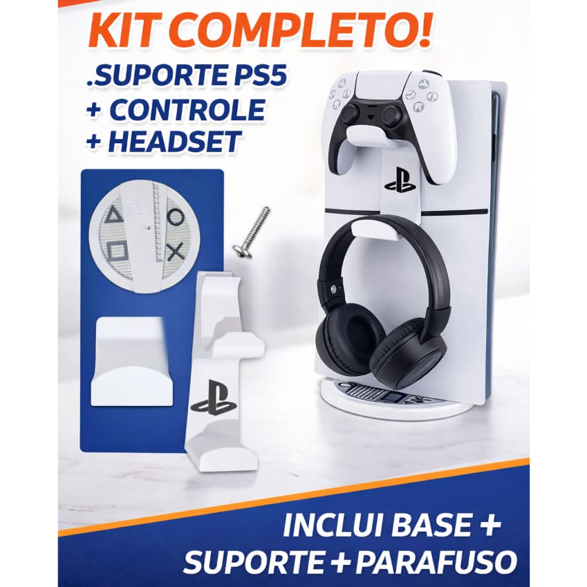 Suporte Base Vertical Para Playstation 5 + Suporte de controle Ps5 Slim Pro Controle leitor ou sem