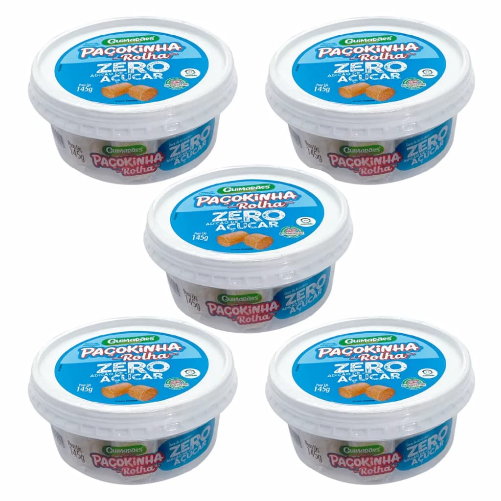 KIT 5 POTE DE PAÇOQUINHA ZERO AÇUCAR COM 145G CADA UNI.