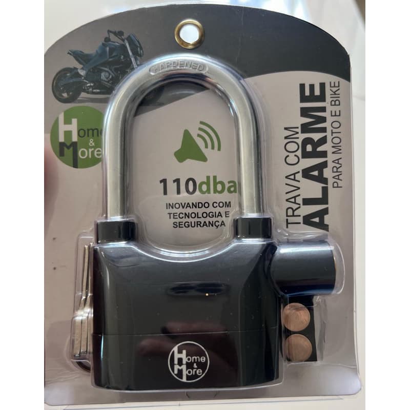 cadeado trava com alarme de 110dBa para moto bike e outros #trava #seguranca #alarme #cadeado