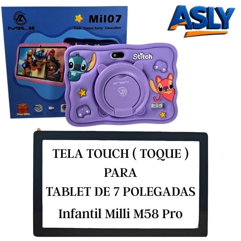 Tela Touch Para Tablet Infantil Milli M58 Pro Preto