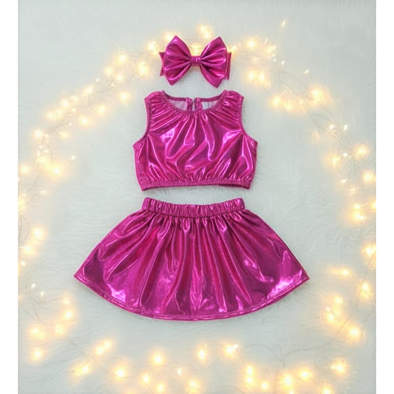 Conjunto Infantil  Blusinha + Saia Festiva KIDS