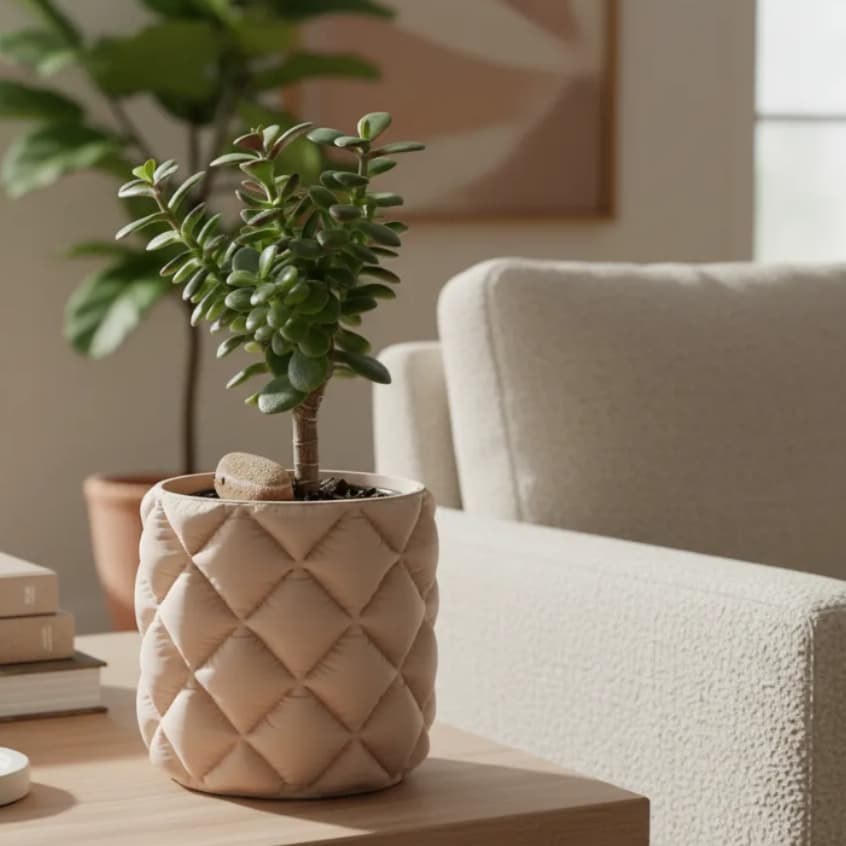 Cachepot Decorativo Plastico Médio ou Grande – Textura Almofadada Moderna – Não Acompanha Planta