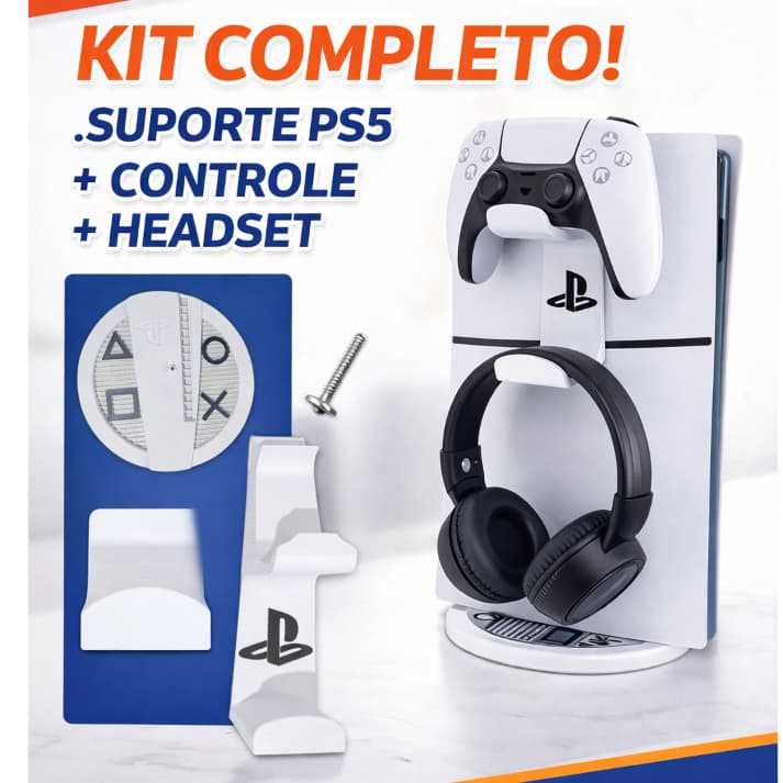 Suporte Base Vertical Para Playstation 5 + Suporte de controle Ps5 Slim Pro Controle leitor ou sem