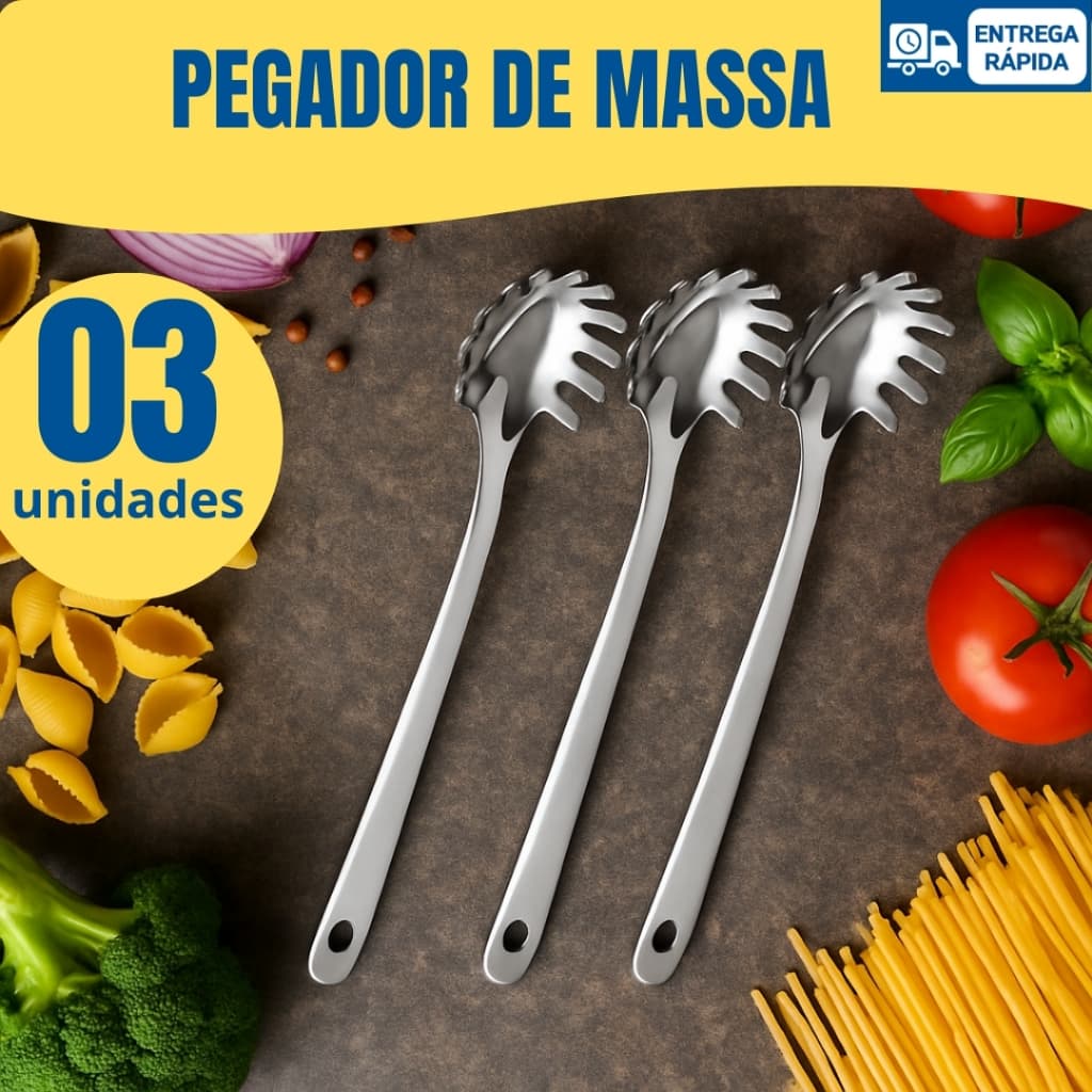 Kit Pegador de Massa de Inox Premium ideal para uso em sua Cozinha Restaurante e Buffet