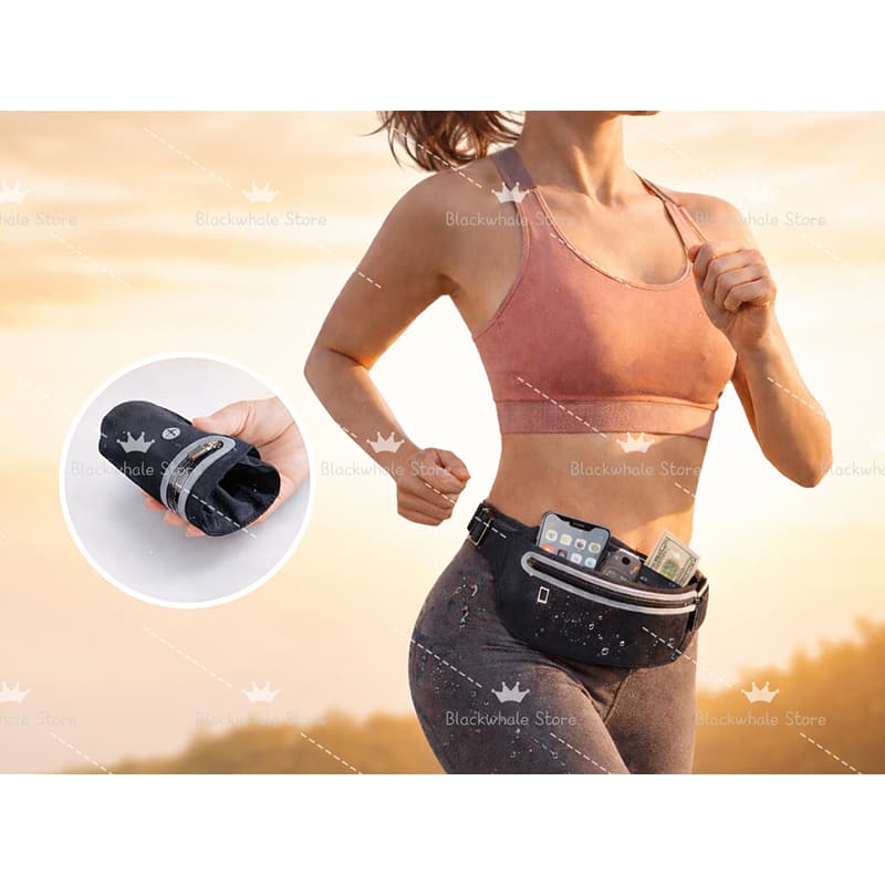 Pochete Celular Impermeável Com Divisória Unissex Slim Doleira Academia Esporte Corrida Viagem Caminhada Bike