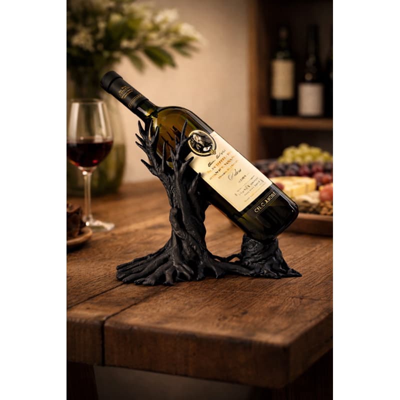 Suporte de Vinho Tronco de Árvore 3D | Estilo Rústico Decorativo Artesanal